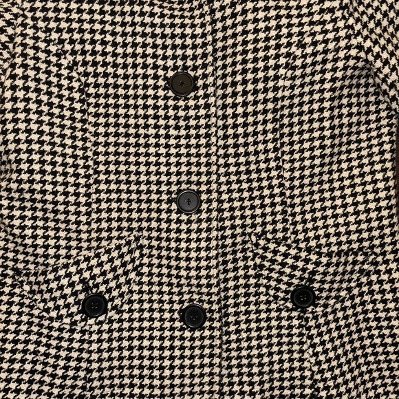 Charles Klein Houndstooth Wool Blend Long Coat Vintage - Picture 2 of 8